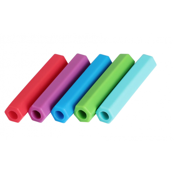Enfant Embouts de Crayon, Yuccer Paquet de 4 Silicone non Toxique Jouets  Mâcher Anti Stress Pencil Topper (Bleu+Gris+vert+Orange) : :  Fournitures de bureau